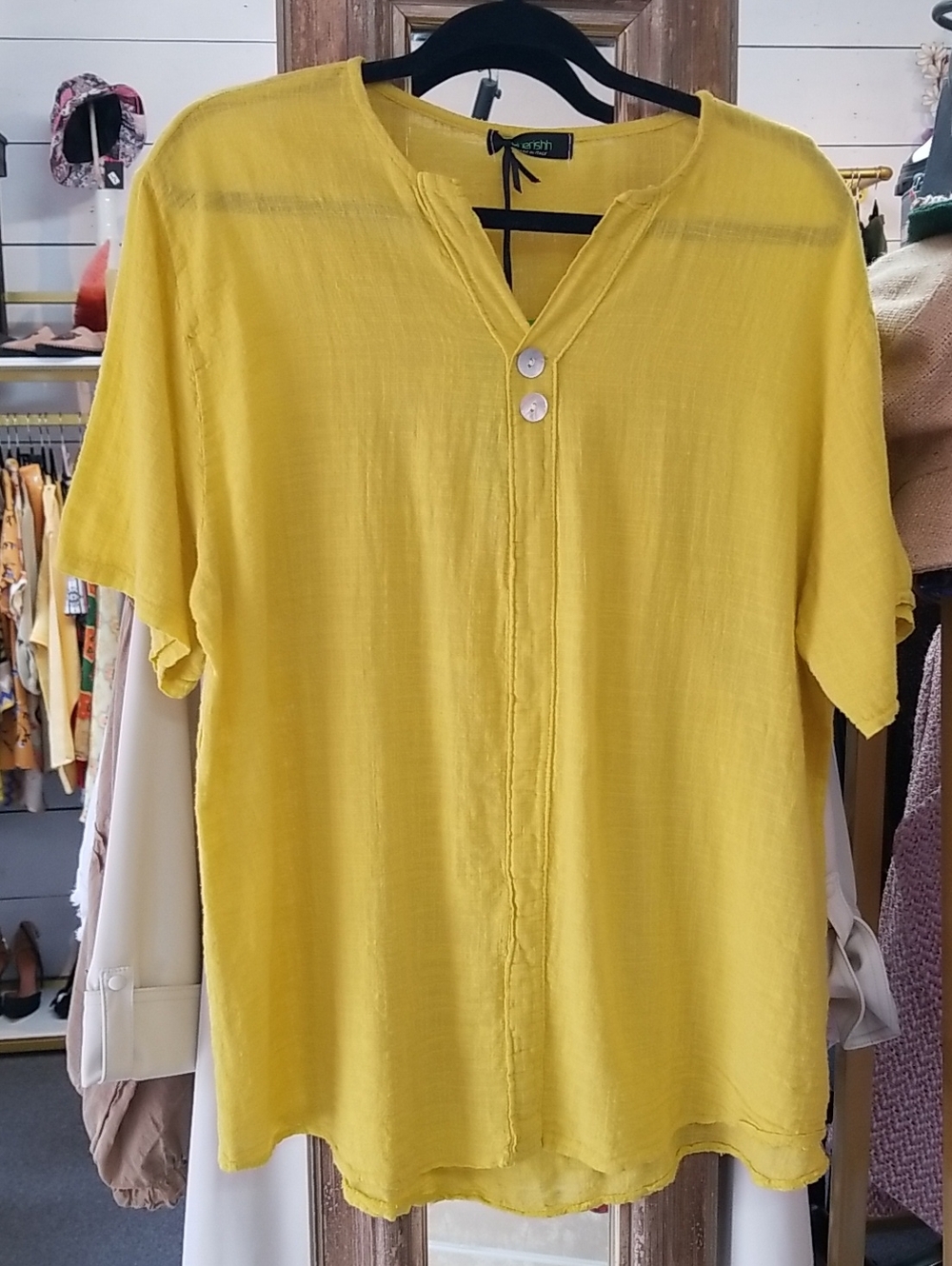 Cherish Women's Bright Yellow Casual Button-Front Shirt